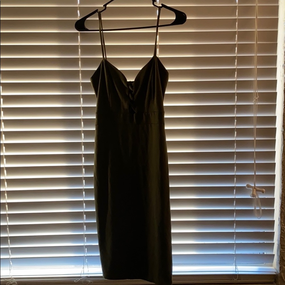 Olive green fitted dress